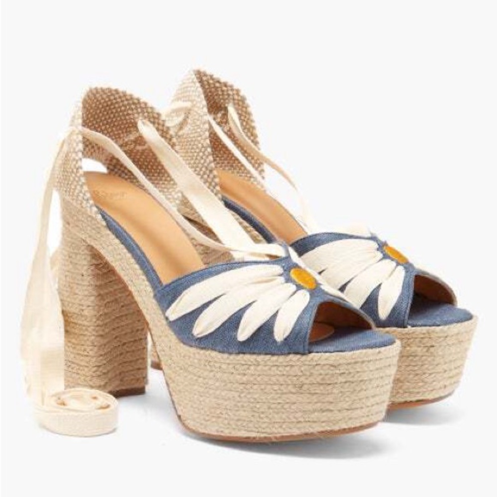 Like new Castañer daisy platform espadrilles